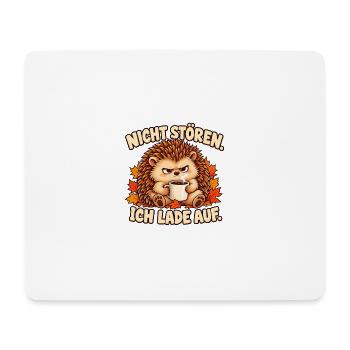 Nicht stören, ich lade auf - Igel mit Kaffee - Mousepad (Querformat) - Weiß - Vorne