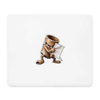 Wütende Rolle reißt Papier - Mousepad (Querformat) - Weiß - Vorne