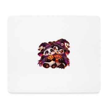 Pand'Halloween Panda-Kuschung (Yin-Yang) - Mousepad (Querformat) - Weiß - Vorne