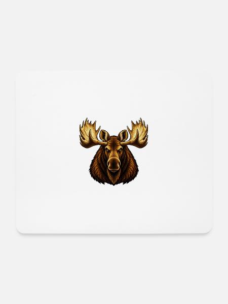 Der Elchbulle - Mousepad (Querformat) - Weiß