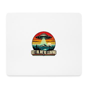 UFO Sunset Retro Tee - Mousepad (Querformat) - Weiß - Vorne