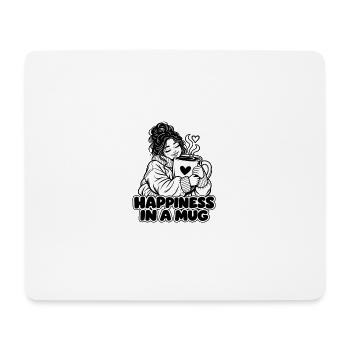 Glück in einer Tasse – Gemütlicher Kaffeeliebhaber umarmt ein C - Mousepad (Querformat) - Weiß - Vorne