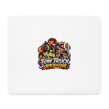 Cartoon-Schleppfahrer - Mousepad (Querformat) - Weiß - Vorne