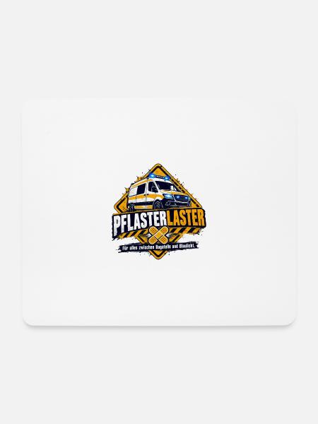 Pflaster Laster Blaulicht Humor - Mousepad (Querformat) - Weiß