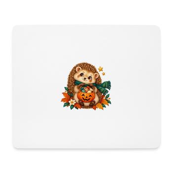 Igel-Herbst-Kürbis Halloween - Mousepad (Querformat) - Weiß - Vorne