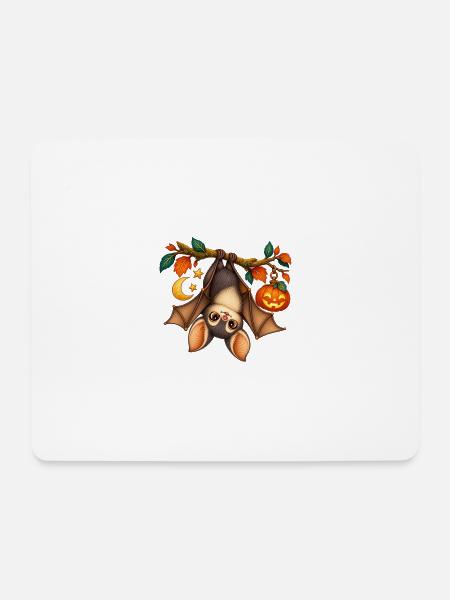 Sternenklare Halloween-Fledermaus - Mousepad (Querformat) - Weiß