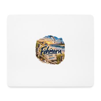 Föhr Inselglück Strandmotiv - Mousepad (Querformat) - Weiß - Vorne
