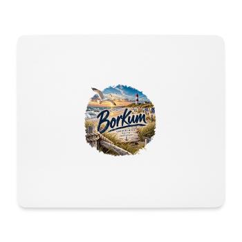 Borkum Küstenzauber Strand Leuchtturm - Mousepad (Querformat) - Weiß - Vorne