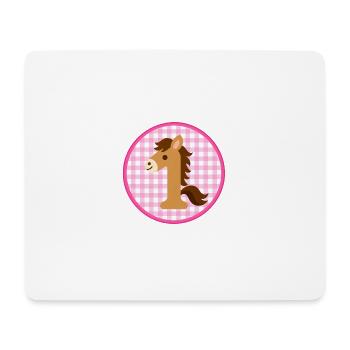 Pferd vichy karo 1 - Mousepad (Querformat) - Weiß - Vorne