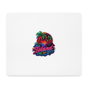 Neon Insel Sunset Relax - Mousepad (Querformat) - Weiß - Vorne
