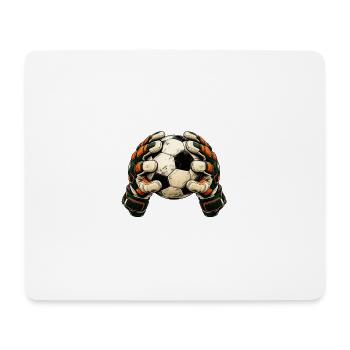 Torwart Geschenk - Fußball und Handschuhe - Mousepad (Querformat) - Weiß - Vorne