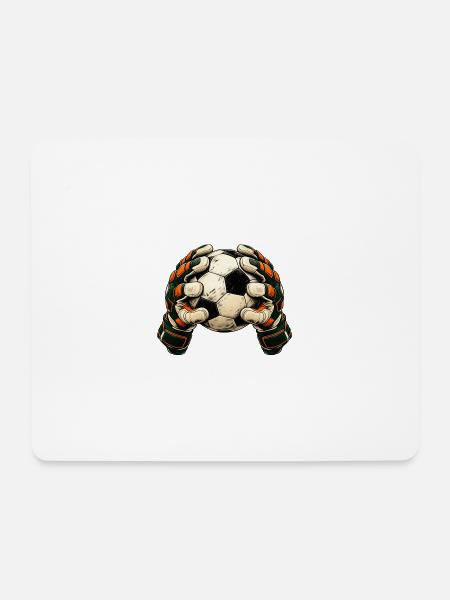 Torwart mit Fußball – Torhüter Geschenk Vintage - Mousepad (Querformat) - Weiß