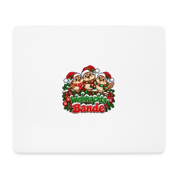 Weihnachts Bande Vögel Trio - Mousepad (Querformat) - Weiß - Vorne