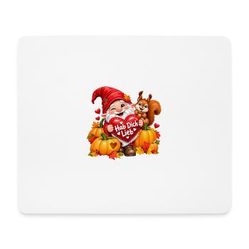 Herbstgnom Hab Dich Lieb - Mousepad (Querformat) - Weiß - Vorne