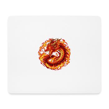 Infernales Drachenwappen - Mousepad (Querformat) - Weiß - Vorne