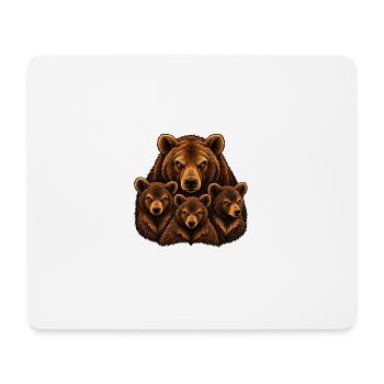 Weibliche Bären und Bärenjungen - Mousepad (Querformat) - Weiß - Vorne
