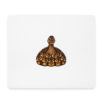 Weibliche Stockente und Küken - Mousepad (Querformat) - Weiß - Vorne