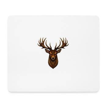 Rothirsch - Mousepad (Querformat) - Weiß - Vorne