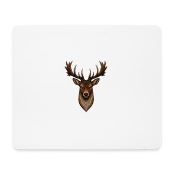 Damhirsch - Mousepad (Querformat) - Weiß - Vorne