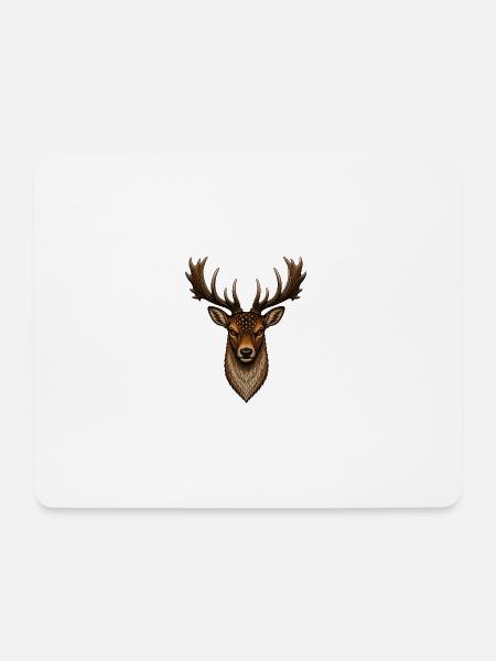 Damhirsch - Mousepad (Querformat) - Weiß