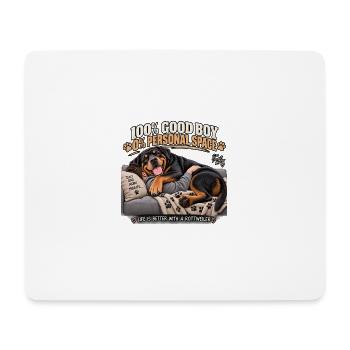 Rottweiler Cozy auf Sofa - Mousepad (Querformat) - Weiß - Vorne