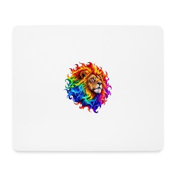 Feuerregenbogenlöwe - Mousepad (Querformat) - Weiß - Vorne