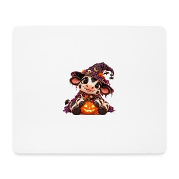 Niedliche Halloween-Kuh - Mousepad (Querformat) - Weiß - Vorne