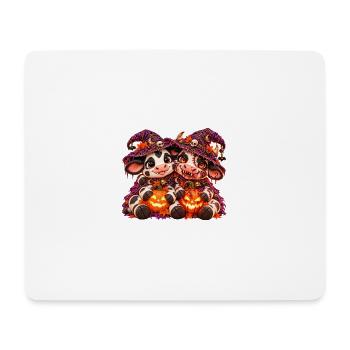 Halloween-Kuh-Umarmung (Yin Yang) - Mousepad (Querformat) - Weiß - Vorne