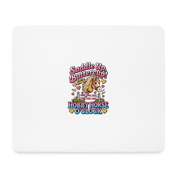 Sattel buttercup_Hobby Horse O'Clock - Mousepad (Querformat) - Weiß - Vorne