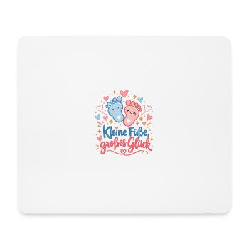 Kleine Füße, großes Glück - Mousepad (Querformat) - Weiß - Vorne