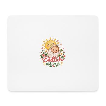 Endlich da: Sonnenbaby mit Blumen - Mousepad (Querformat) - Weiß - Vorne