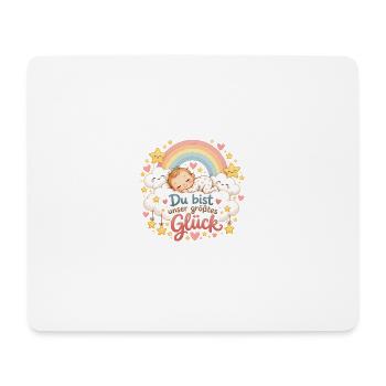Unser größtes Glück – Baby Regenbogen - Mousepad (Querformat) - Weiß - Vorne