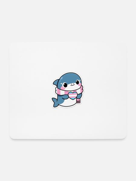 Niedlicher Hai Transpride - Mousepad (Querformat) - Weiß