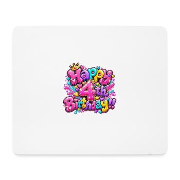 Herzlichen Glückwunsch zum 4. Geburtstag Pink Graffiti Girl Party T-Shirt - Mousepad (Querformat) - Weiß - Vorne