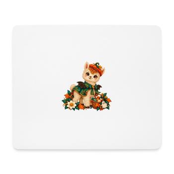 Alpaca verzauberte Herbst - Mousepad (Querformat) - Weiß - Vorne