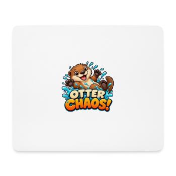 Otter Chaos Cartoon Splash - Mousepad (Querformat) - Weiß - Vorne