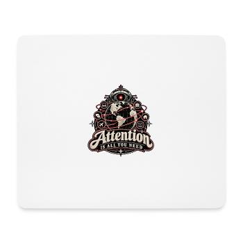 Attention – KI Weltherrschaft - Mousepad (Querformat) - Weiß - Vorne