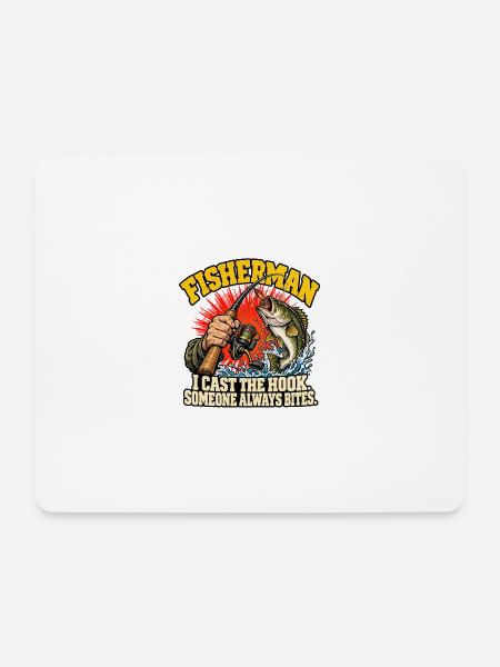 Fischer-Hakenbiss-Zitat - Mousepad (Querformat) - Weiß