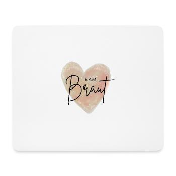 Team Braut rosa orangenes Herz, JGA - Mousepad (Querformat) - Weiß - Vorne