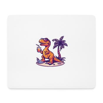 Dinosaure T-Rex Island Palm - Tapis de souris (format paysage) - blanc - Devant