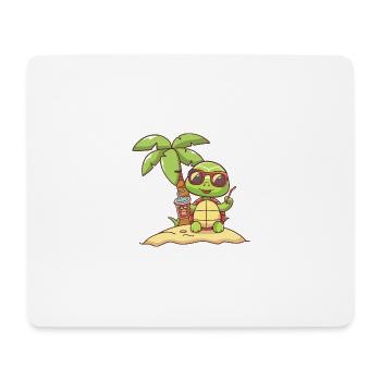 Turtle, Island, Summer, Palm - Mouse Pad (horizontal) - white - Front
