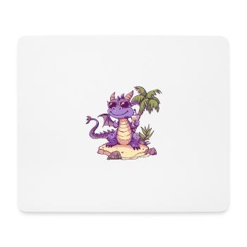 Vacances d’été du Dragon - Tapis de souris (format paysage) - blanc - Devant