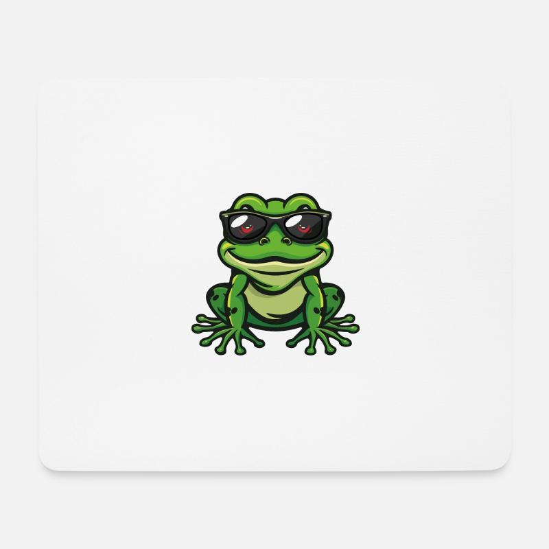 Frosch Comic Cool - Mousepad (Querformat) - Weiß