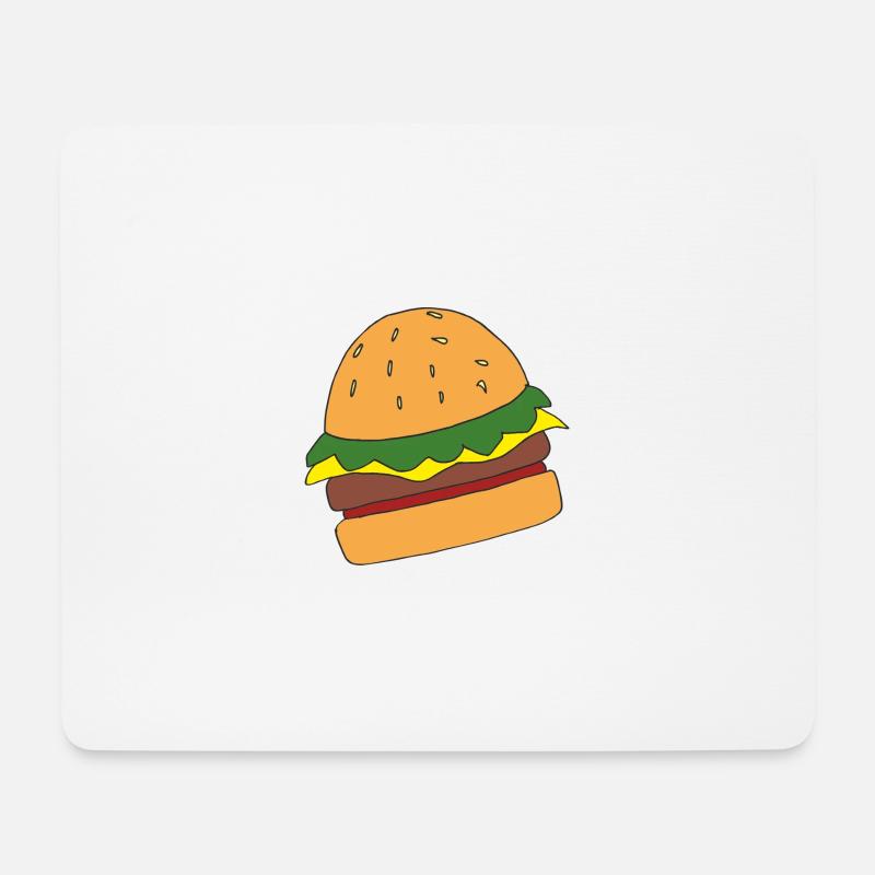 Funny hamburger cartoon print - Mouse Pad (horizontal) - white