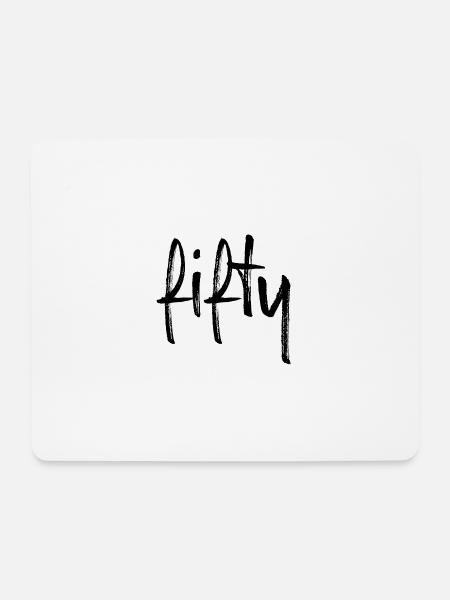 50 fifty Geburtstag Geschenk Zahl fünfzig - Mousepad (Querformat) - Weiß