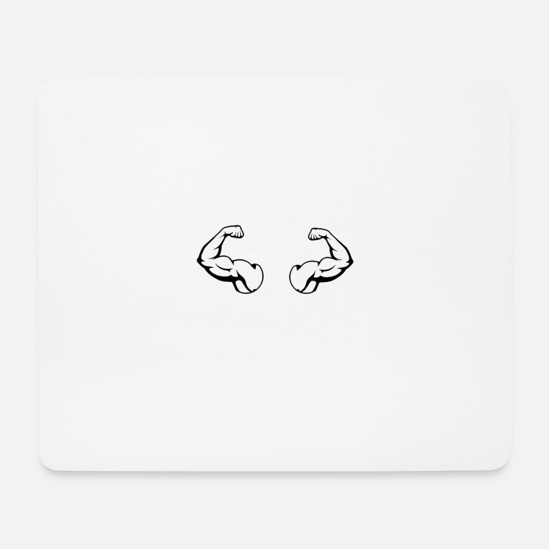 Doppelter Bizeps - Mousepad (Querformat) - Weiß