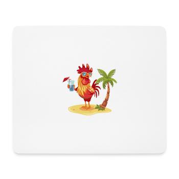 Palmier d’été de l’île du coq - Tapis de souris (format paysage) - blanc - Devant