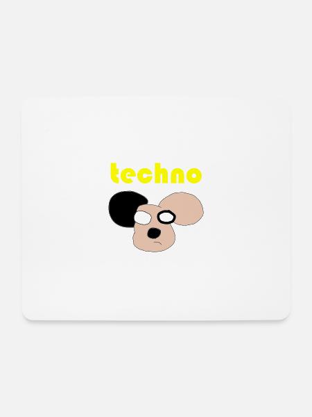 techno bär - Mousepad (Querformat) - Weiß