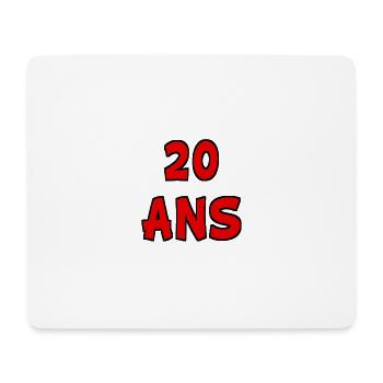 20 Ans. HAPPY BIRTHDAY. JOYEUX ANNIVERSAIRE. - Tapis de souris (format paysage) - blanc - Devant
