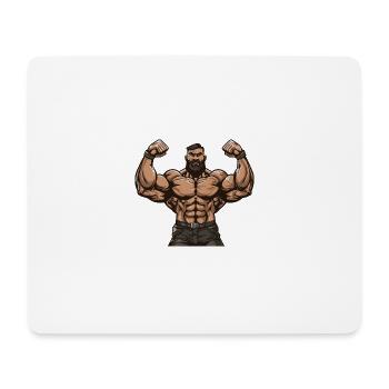 Bodybuilder Gym Muscles - Mouse Pad (horizontal) - white - Front